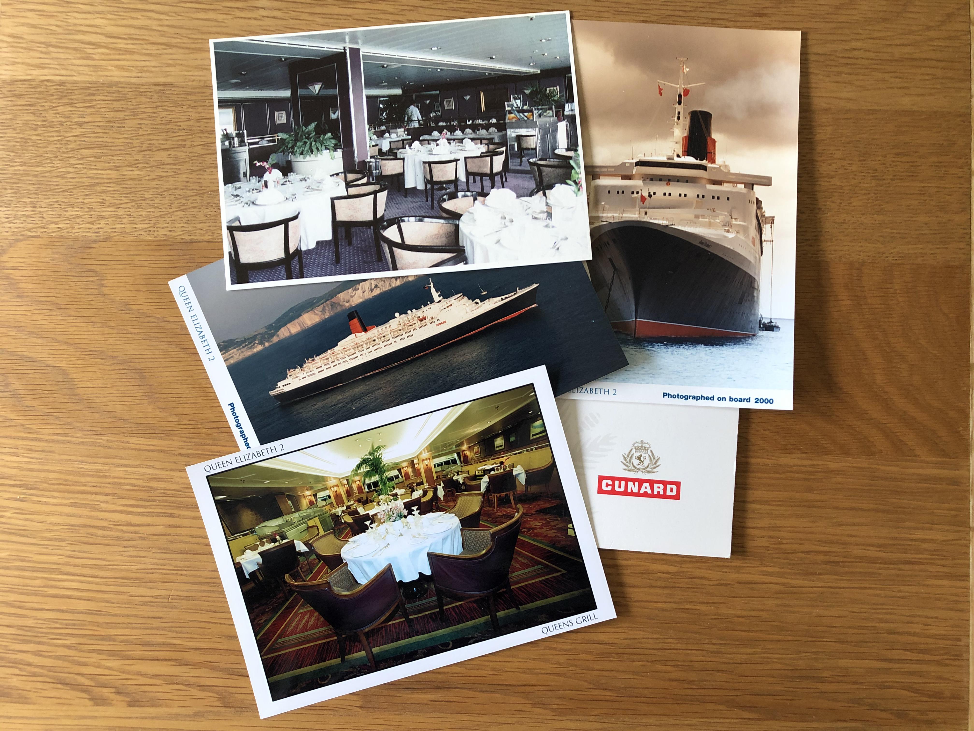 SET OF PHOTOGRAPHS PACK FROM THE CUNARD VESSEL THE QUEEN ELIZABETH 2